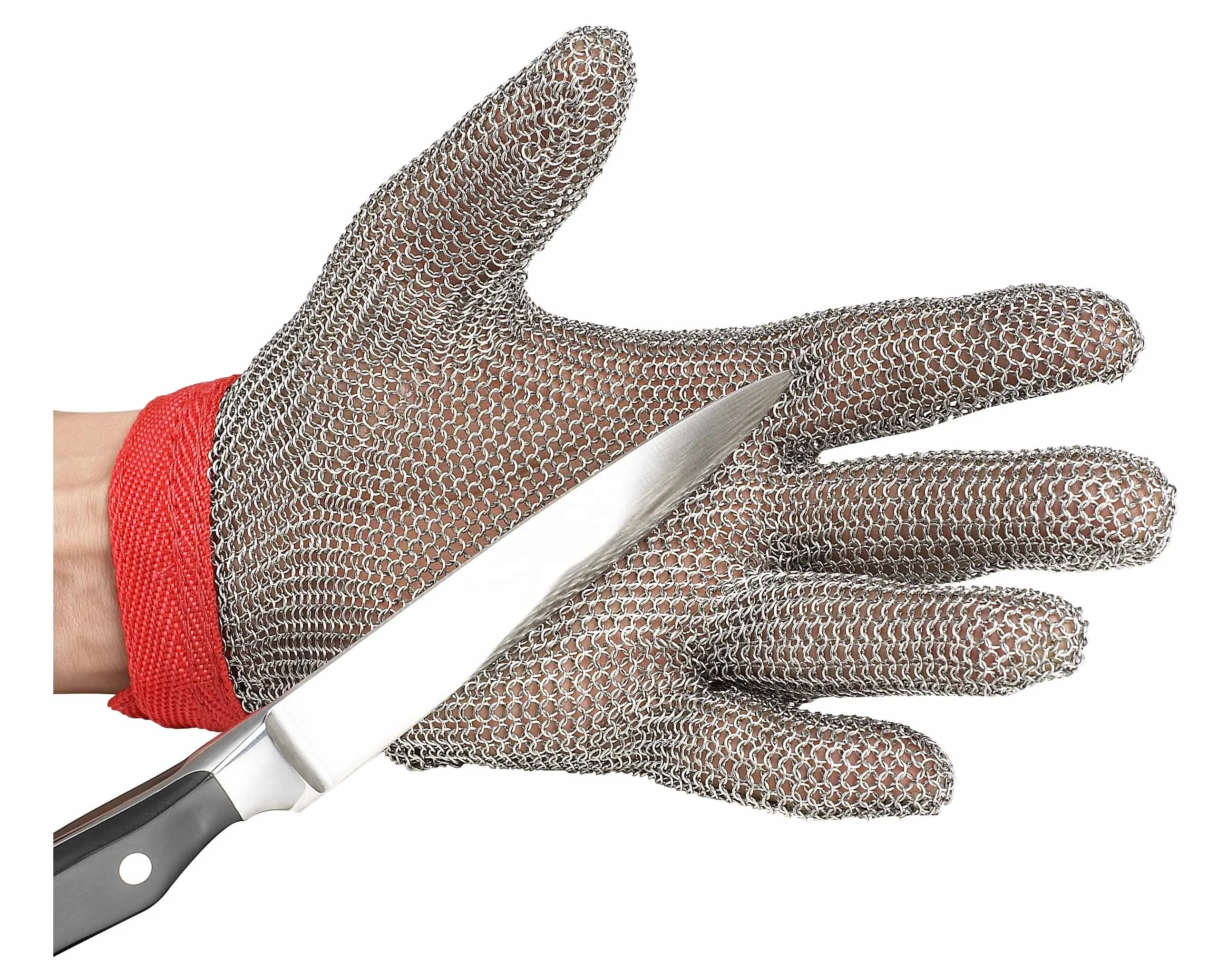 Ucuz fiyat Metal örgü eldiven 316L paslanmaz çelik kesim dayanıklı eldiven Anti Cut bıçak geçirmez güvenlik koruma eldiven