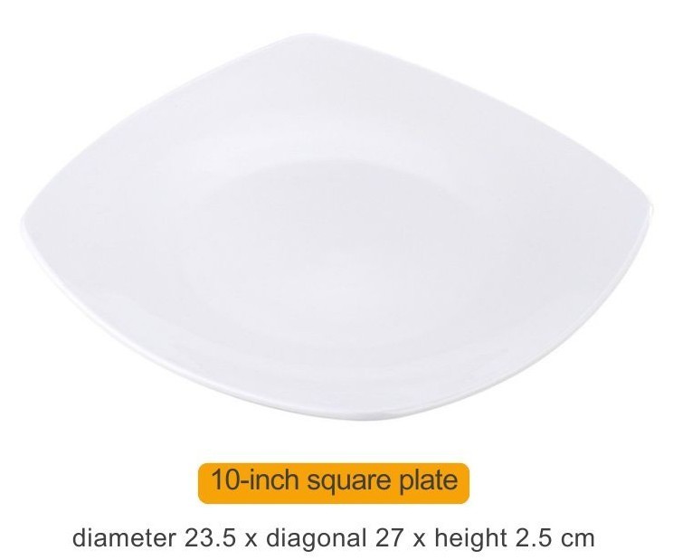 10-inch square plate with round bottom