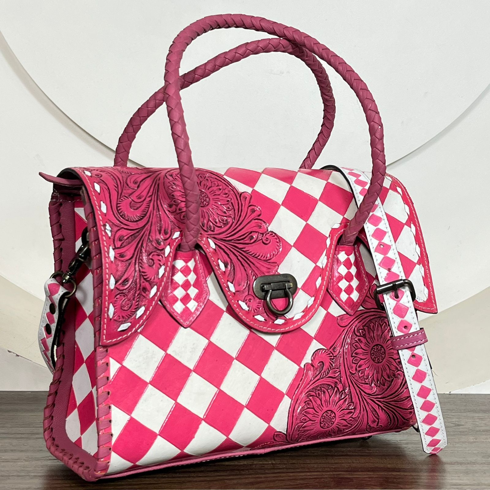Pink & White Checkered