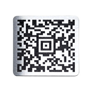 QR quadrato in metallo tag in alluminio per la decorazione con stampa digitale
