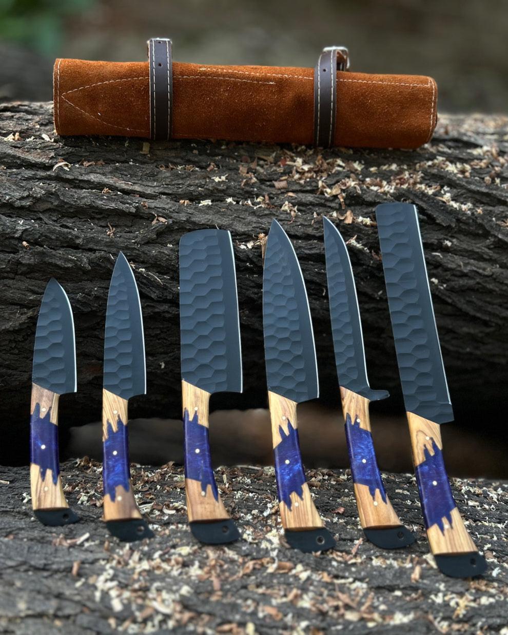 Bois d'olivier et résine violette