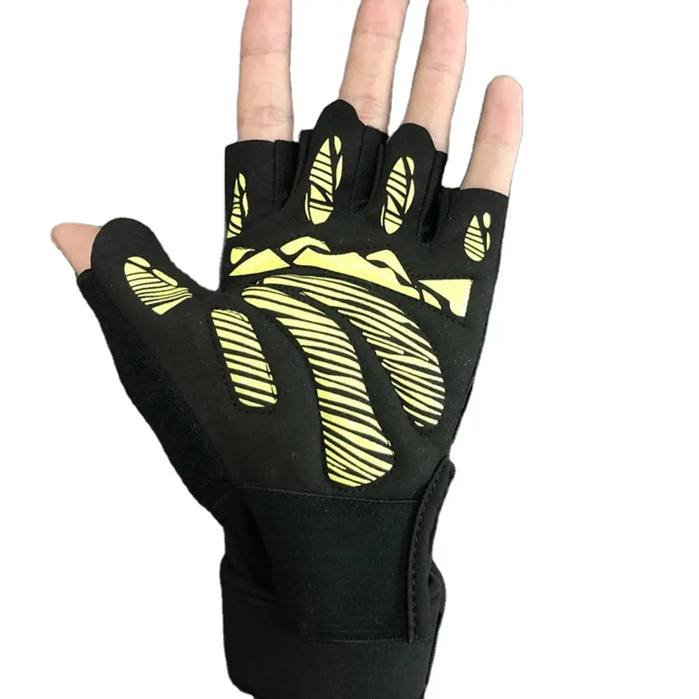 Guantes deportivos cortos antideslizantes para hombre y mujer, manoplas transpirables de medio dedo para gimnasio