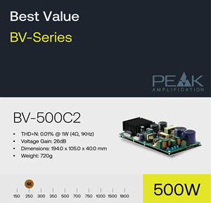 Módulo amplificador de potencia Clase D de un solo extremo de dos canales de 250 vatios - Product Image 2