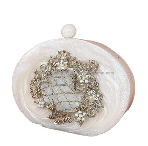 Resin Wedding Clutch Handbag With Embroidery Clutch Bag at <strong>WHOLESALEPRICE</strong> by LUXURY CRAFTS - Product Image 1