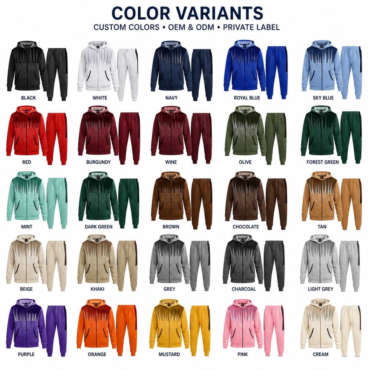 Couleurs personnalisées acceptées