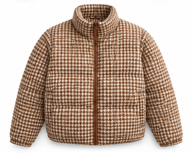 Camel & Beige Houndstooth
