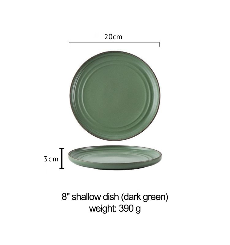 8-inch shallow Plate (dark green)