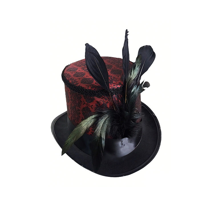 Chapeau haut de forme à motif rouge