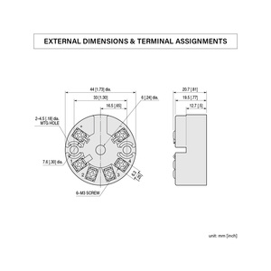 Serie 27, transmisor de temperatura 27HU HART-Entrada universal, amplificador de señal alimentado por bucle de salida aislado de 4-20 mA - Product Image 3