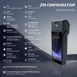 Micro mobile atm Z90, sistema de POS portátil con Android, impresora térmica y lector de tarjetas, NFC, IC, tarjeta magnética, pos - Product Image 4
