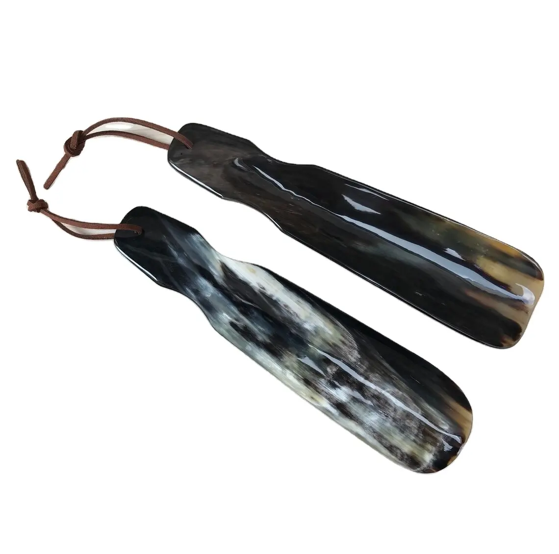 Handmade 100% Ox Shoe Horn Real Natural Animal Horn Buffalo High Selling Customized Natural agate Crafts Sale