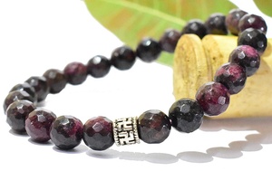 Elmas kesim Faceted Garnet bilezik doğal şifa kristal Reiki çakra taş Feng Shui stil Orgonite desen taş yeşim - Product Image 5