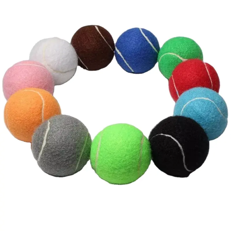 Wholesale premium Quality Customized Color and logo tennis ball pure Rubber Pet Dog Training Tennis Ball good bounce tennis ball