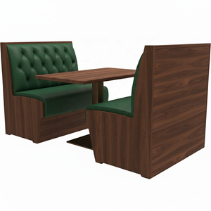 Mỹ phong cách nhà hàng gian hàng chỗ ngồi | bàn ăn gỗ cổ điển và gian hàng thiết lập | Thương mại Tùy chỉnh Diner đồ nội thất - Product Image 6