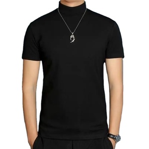 เสื้อยืดคอเต่าแขนสั้นแฟชั่นผู้ชายทรงสลิมฟิตสไตล์เกาหลีเสื้อซับในครึ่งตัวลำลองเสื้อซับใน - Product Image 3