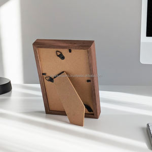 Ahşap tahıl resim çerçevesi kahverengi fotoğraf çerçevesi duvar ve kalem teşhir rafı boyutları için 4x6 5x7 6x8 ve 8x10 pleksiglas kapaklı - Product Image 6