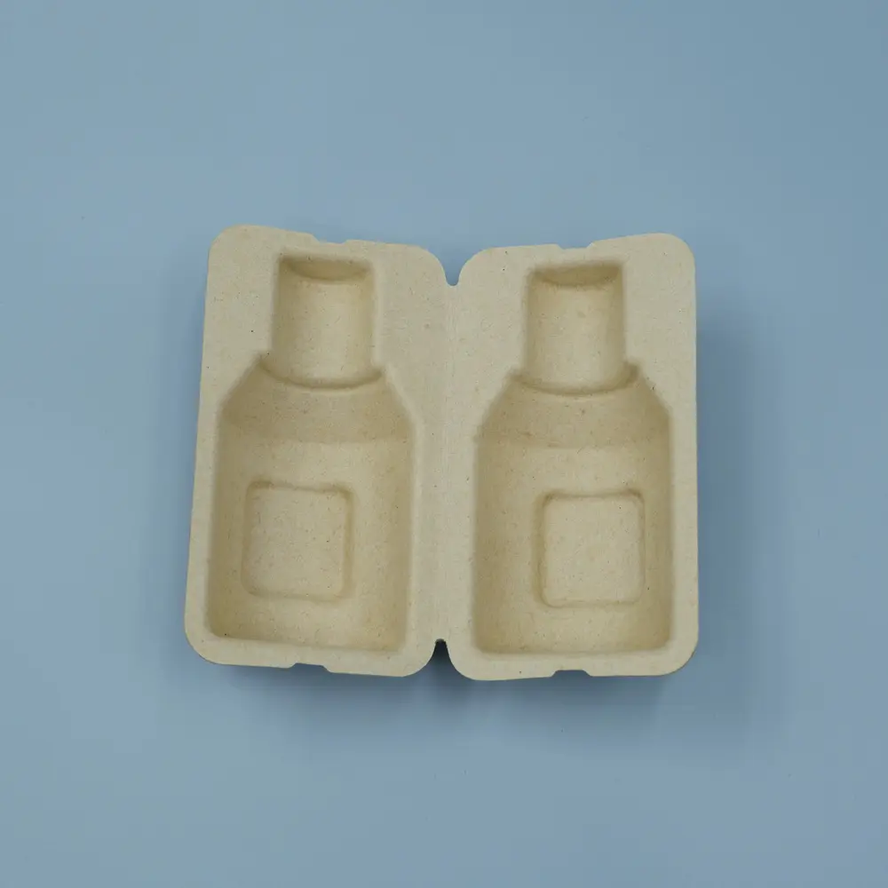 Boîte moulée d'emballage de soins de la peau biodégradable de pulpe de fabricant pour l'insertion cosmétique d'OEM et les boîtes moulées de carton