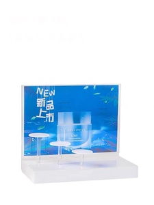 定制尺寸时尚设计l形桌亚克力化妆品护肤产品柜台展示架 - Product Image 5