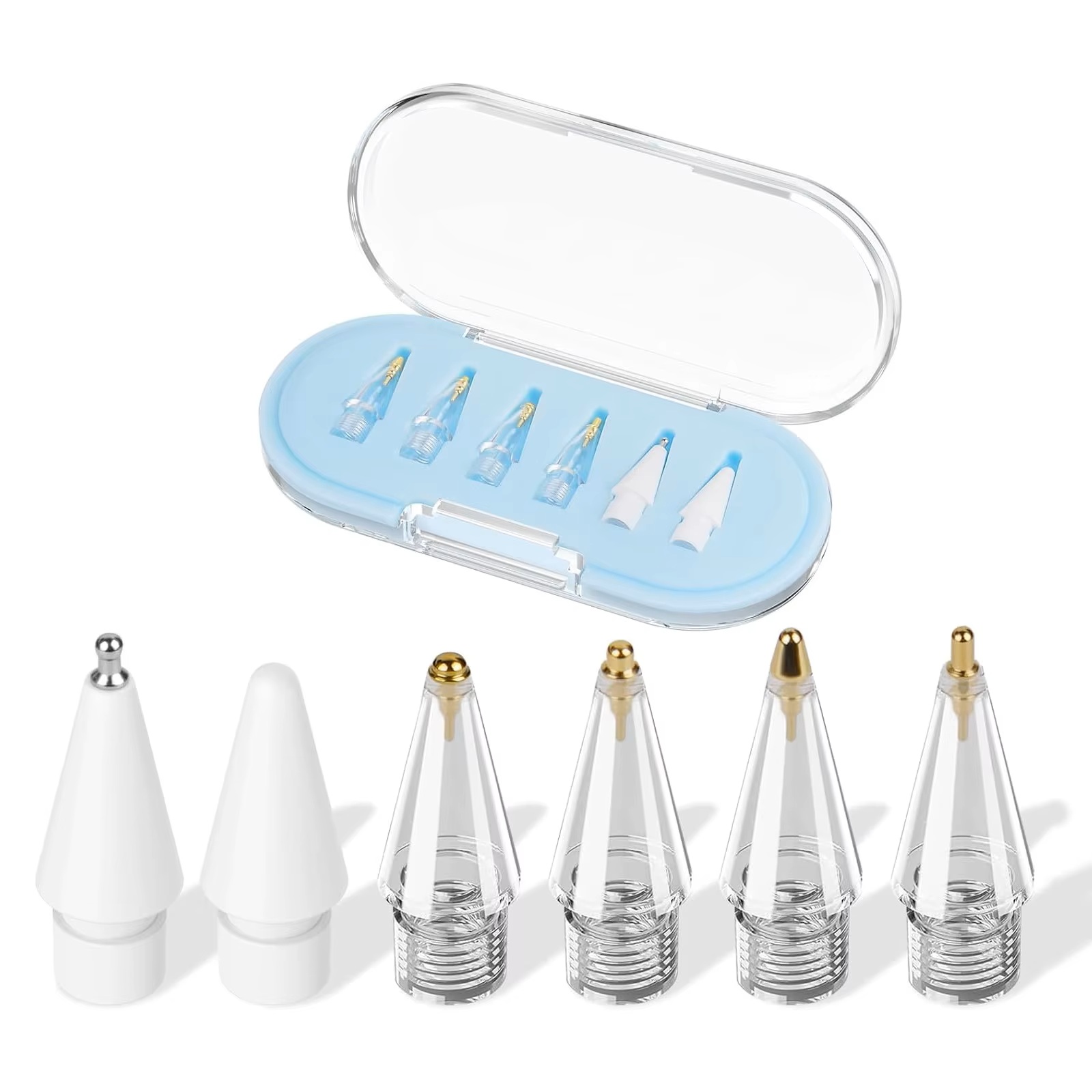 Pack of 6Blue (4 gold 1silver 1 white nibs)