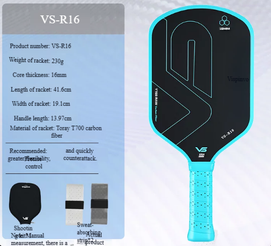 VS-R16 Pala Azul, Aprobada por USAPA, con Funda y 2 Empuñaduras