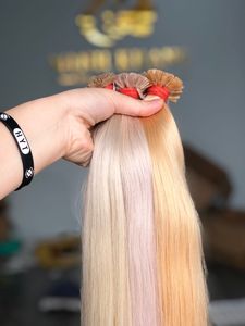 İtalyan Keratin saç i-İpuçları 100% ham vietnamca Remy saç ekleme açık renkte önceden bağlanmış bant saç - Product Image 2