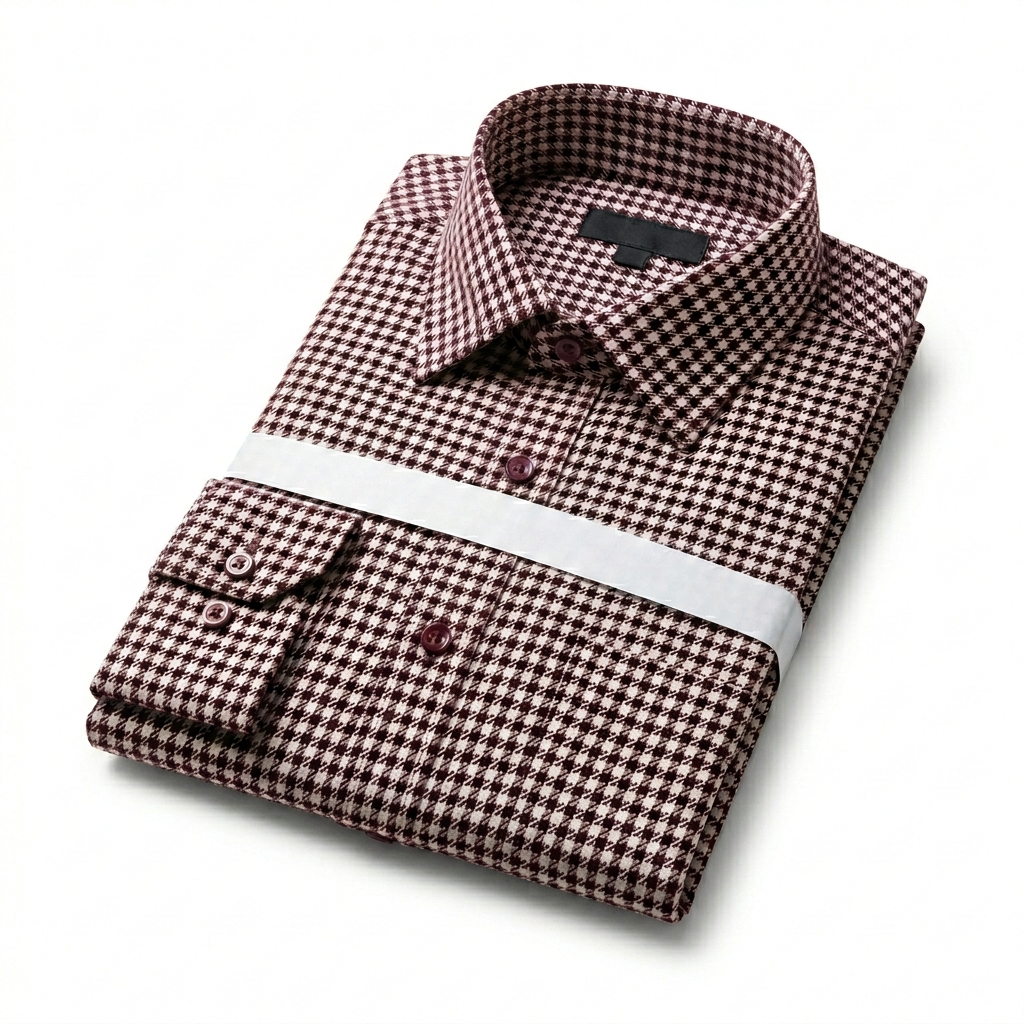 Burgundy Houndstooth