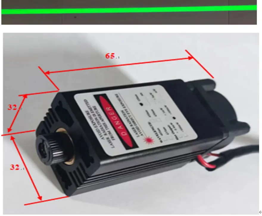 High power 1W 520nm Green laser diode output power 700mw focusable line laser module for industry guideline