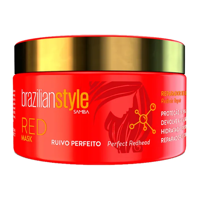 Mascarilla de color rojo, máscara avanzada para el pelo, con propiedades protectoras y fórmula útil, obtén el tono rojo perfecto