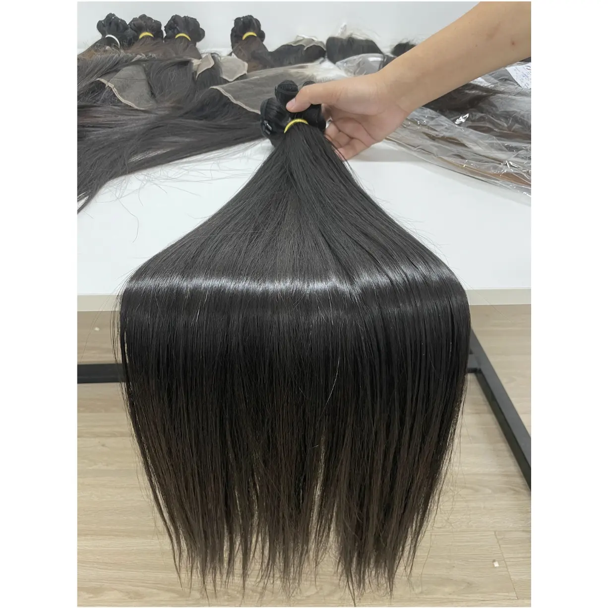 100% pacotes de cabelo humano vietnamita cru, extensão de cabelo humano, cabelo cru vietnamita