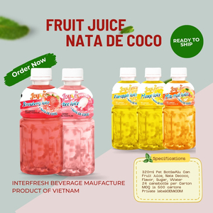 320ml Interfresh Joyce Nata De Coco doğal tatlar suyu ile büyük tat OEM ODM ambalaj etiket püresi tipi renkli işleme