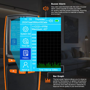 Mengintegrasikan 5 <span class=keywords><strong>sensor</strong></span> CO2/PM2.5/HCHO/TVOC // CO suhu dan kelembaban/data Log Unduh, ekspor Data ke detektor kualitas udara - Product Image 4