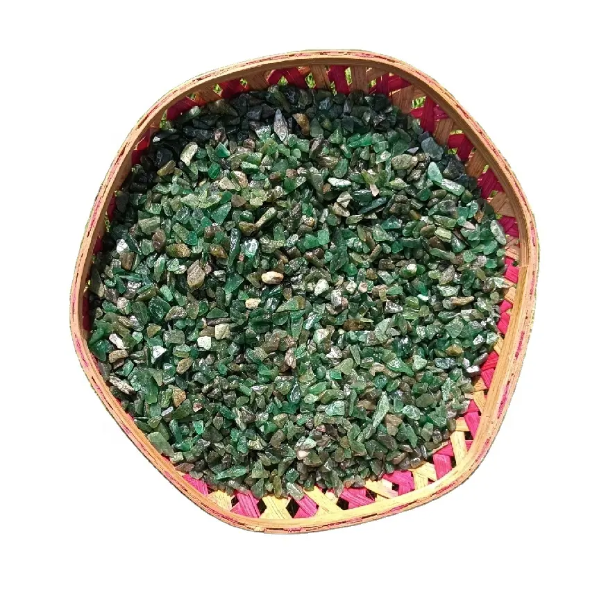 Doğal kristal toptan toplu cilalı yeşil yeşim cips taş süper kalite toplu miktar yeşil yeşim cips