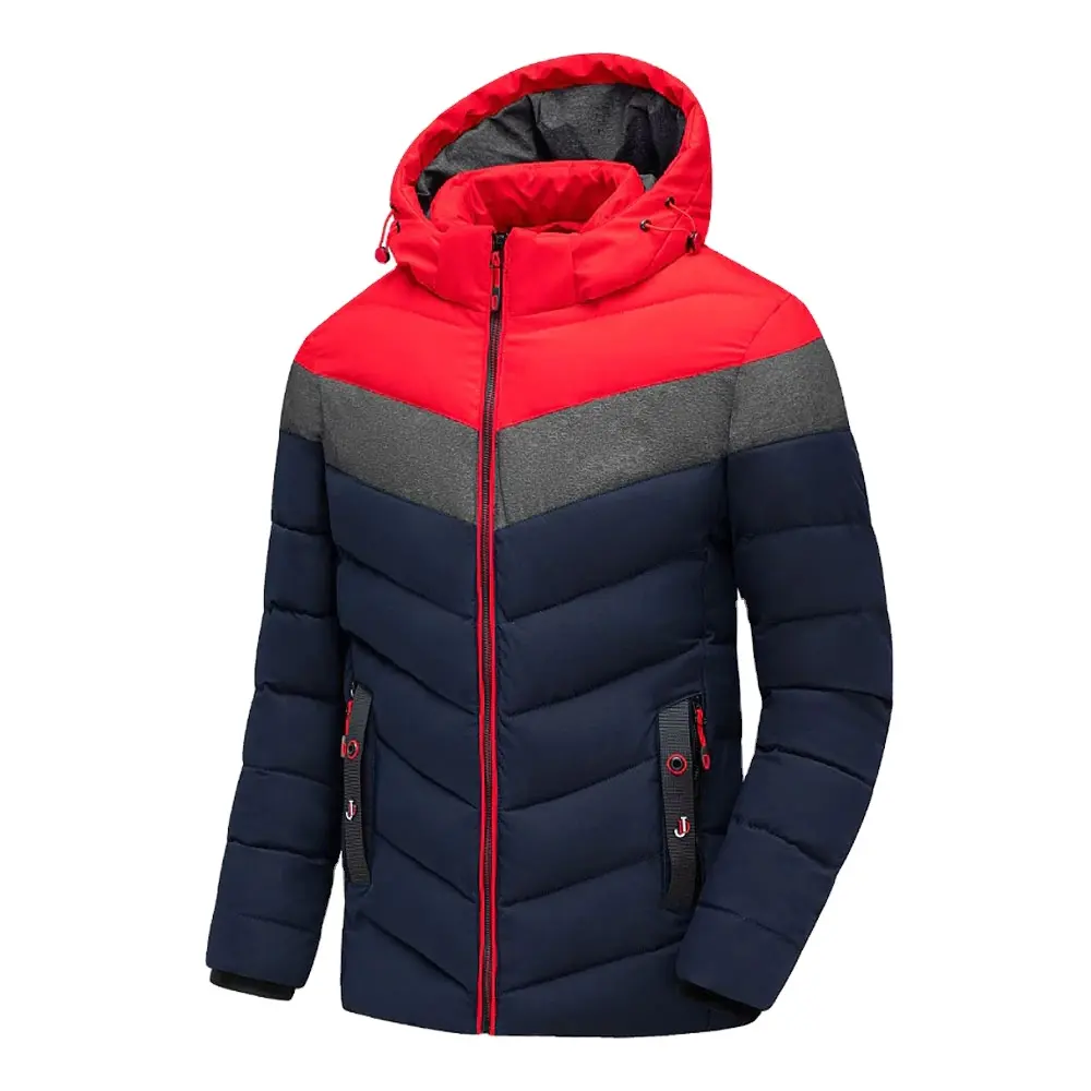 Aangepaste Logo Heren Hooded Puffer Jas Donsjack Voor Mannen Met Aangepaste Kleur