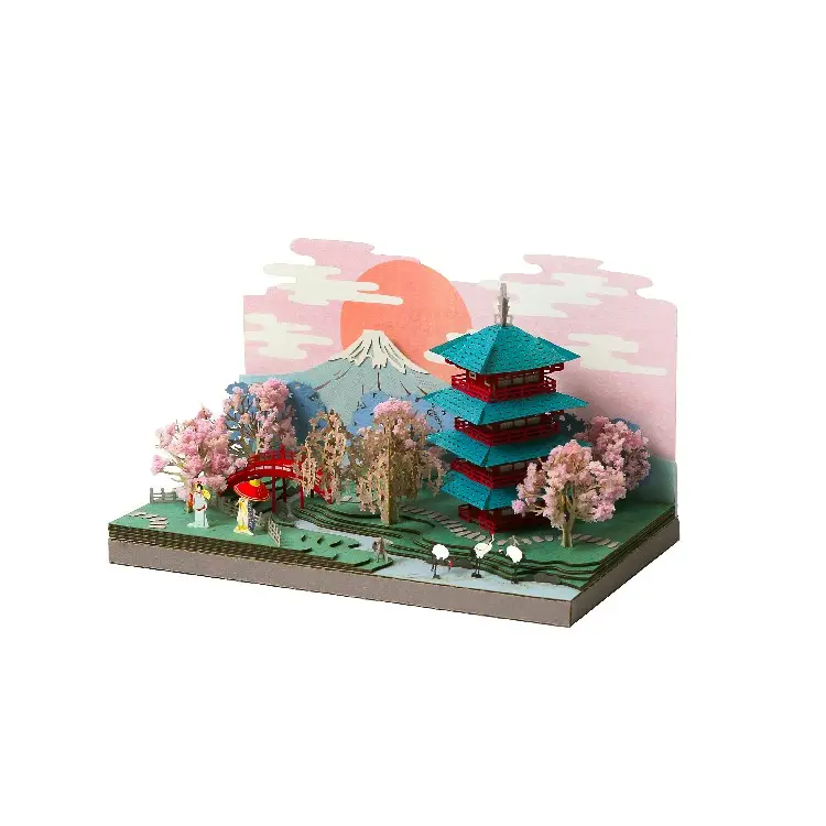 [4R] Usine Offre Spéciale Printemps Fuji Cerise Blossom 3D PAPIER Modèle