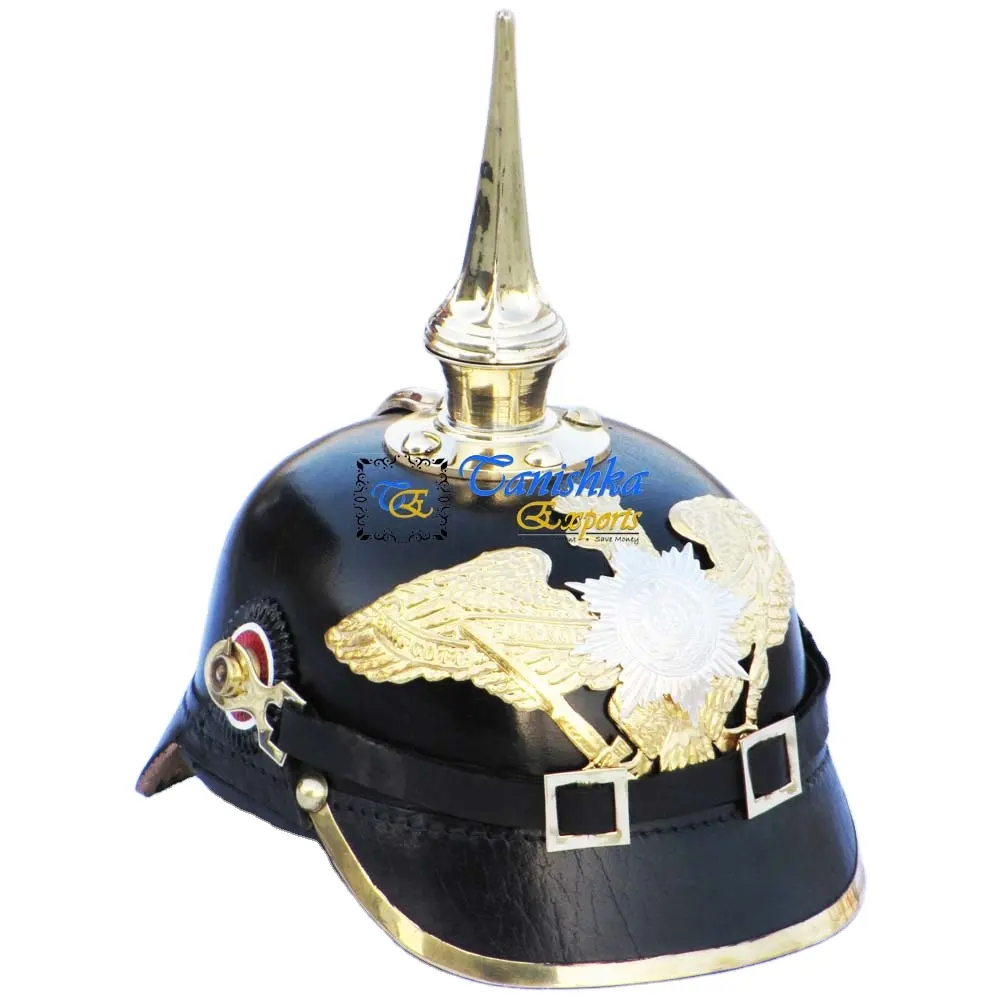 Preußische Pickel haube Rüstung Tragbarer Leder helm Wikinger Halloween Kostüm Mittelalter liches Geschenk Dekor Helm