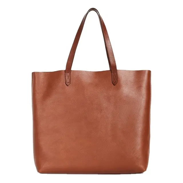 Toptan fiyat hakiki deri Tote çanta özelleştirilmiş düz bez çantalar makul fiyata mevcut