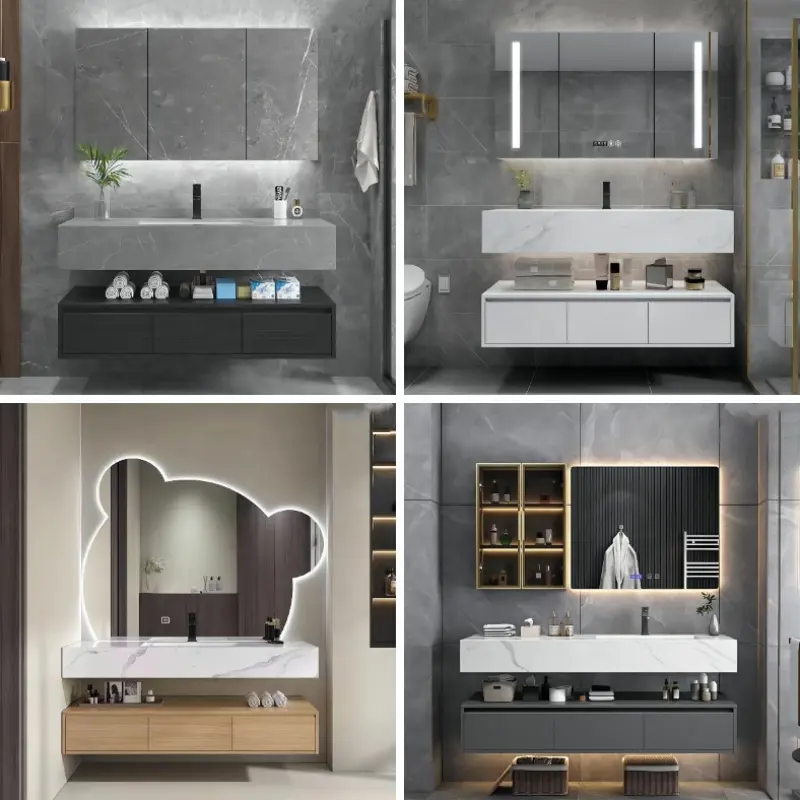 Foshan Modern Design Hotel Vanity Base Badezimmers chrank Badezimmer eitelkeit