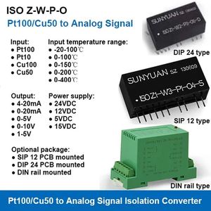 Aislador de temperatura del convertidor y Sensor de señal PT100/Cu50 RTD para aplicaciones de programación PLC y control industrial - Product Image 4