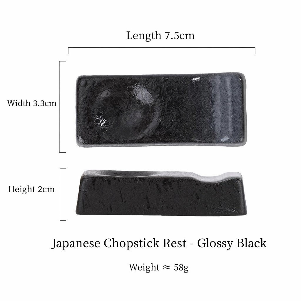 Japanese chopstick Rest- Glossy Black