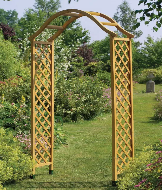 Arcos de madera clásicos para jardín, muebles elegantes, árbol de madera, enrejado de arco para plantas de escalada, diseño decorativo
