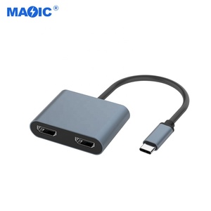 Computer Hardware Software 2 in 1 USB C Hub Type C to <strong>HDMI</strong> Adapter USB C to <strong>Dual</strong> <strong>HDMI</strong>
