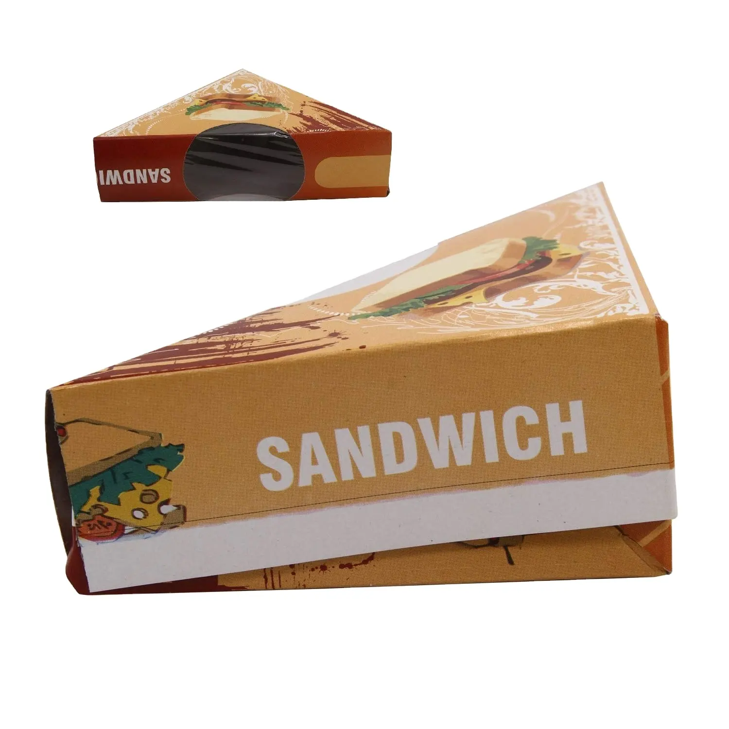 Boîte d'emballage en papier pour sandwich à pain en triangle à impression personnalisée en gros disponible à bas prix par l'exportateur et le vendeur indiens