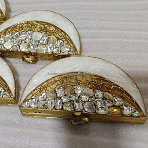 金属拖把离合器肩包宝石作品装饰刺绣女士派对用品射频工艺品