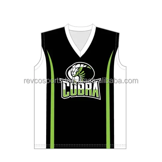 Camiseta de voleibol sin mangas en blanco y negro Precio barato Camisetas de práctica de voleibol Camisetas de voleibol con cuello en V de moda fresca