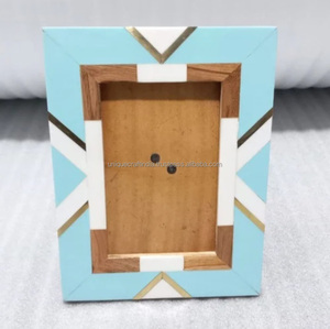 יוקרה מודרנית בעבודת יד mdf מסגרות תמונות עם שרף inlay מט גימור מסגרות עץ לבית ולעיצוב פנים למשרד gifting