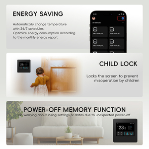 Tuya App RF Termostato inalámbrico Calefacción industrial Modbus TCP Opción Bloqueo de pantalla táctil eléctrica Hospital doméstico interior - Product Image 6