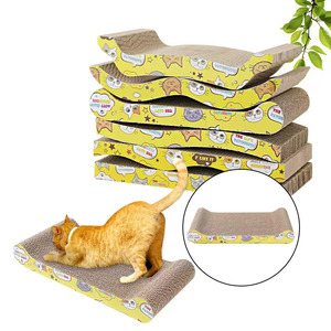 Tablero para rascar gatos de madera corrugada Kangdaer, diseño curvo plano, características sostenibles, hierba gatera para protección del medio ambiente, uso en perros - Product Image 1
