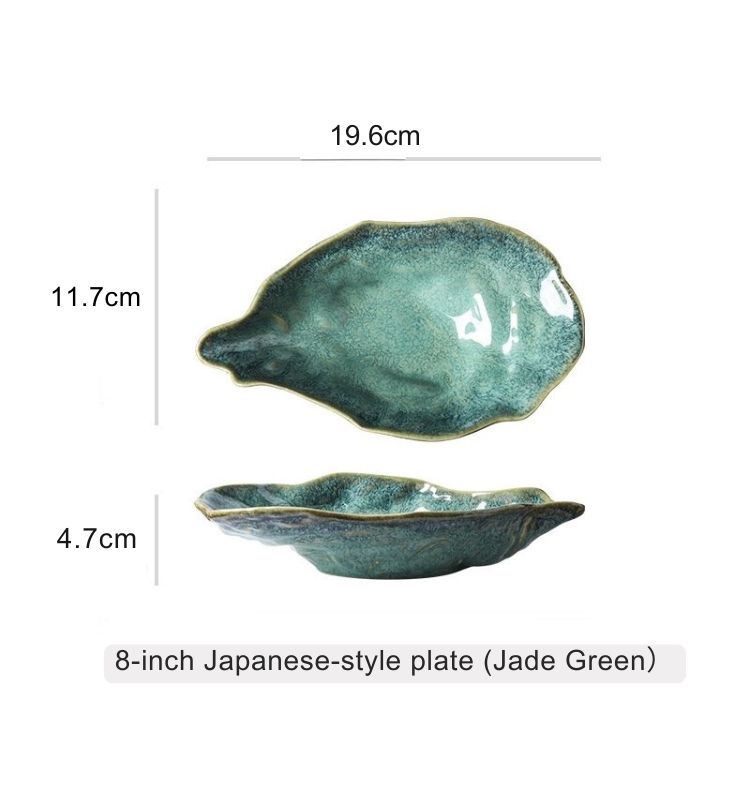 8-inch Japanese-style plate - Jade Green