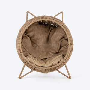 Customised Handwoven Women's Artisan Cat dog Rest Chair Cushion Just Launched Jute Fibres Sturdy Iron Frame Pets low <strong>bulk</strong> price - Product Image 1
