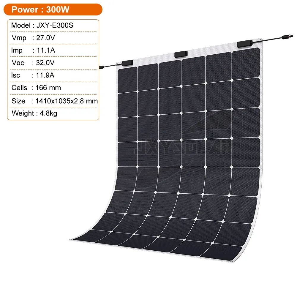 高効率SunPowerMaxeonセルを備えた300W27Vフレキシブルソーラーパネルオフグリッドアプリケーション用のフレキシブル太陽光発電パネル